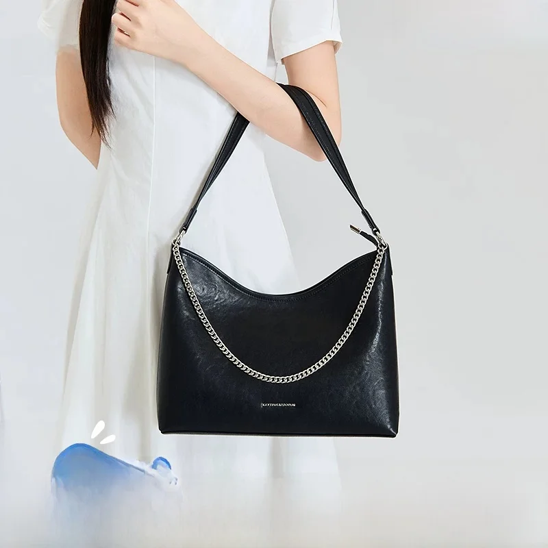 large-capacity-neutral-style-korean-simple-fashion-women's-hobo-bag-summer-satchel-handbag-single-strap-zipper-closure-box-shape