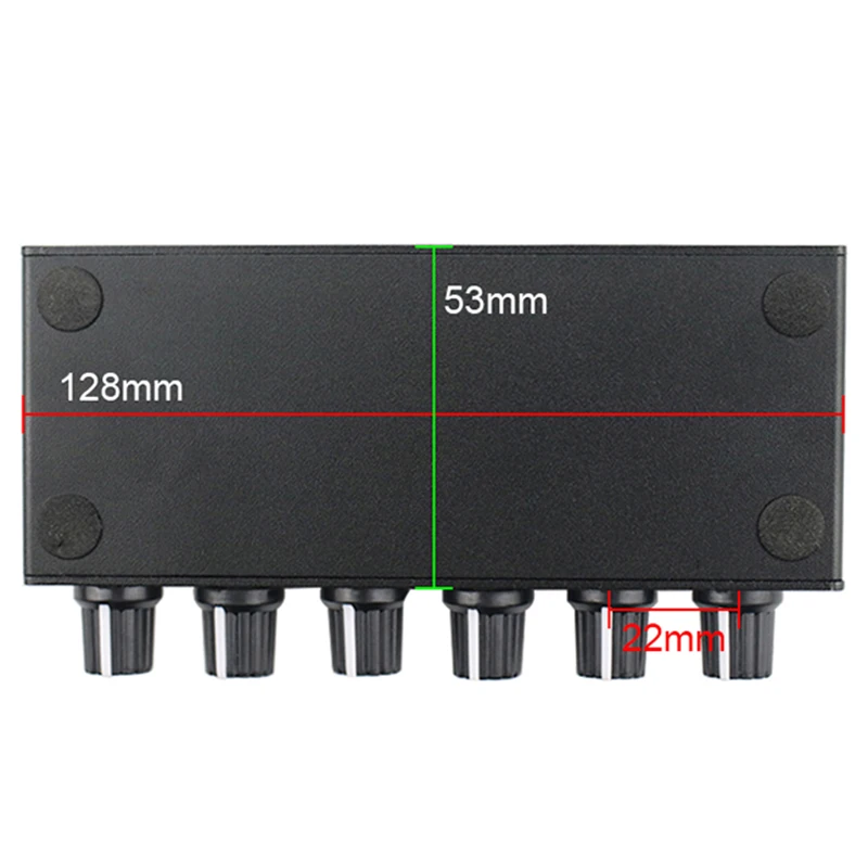 Stereo Mixer Audio (2 entrada 4 saída) empurrar quatro auscultadores ou amplificadores de potência externa Volume independente Control