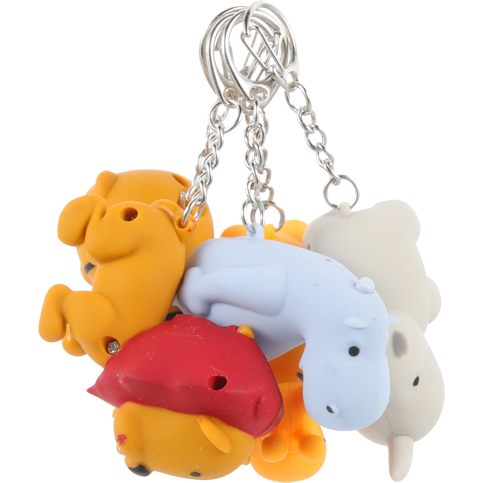 5 قطع من سلاسل المفاتيح المضيئة مع مصباح يدوي على شكل حيوان، حلقات مفاتيح للأطفال، هدية ممتعة لحفلات أعياد الميلاد وحفلات استقبال المولود الجديد #6