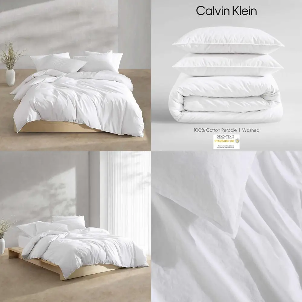 

Cotton Washed Percale Duvet Cover Set, Modern Bedding with Matching Shams, Cozy Home Decor, Certified Eco-Friendly