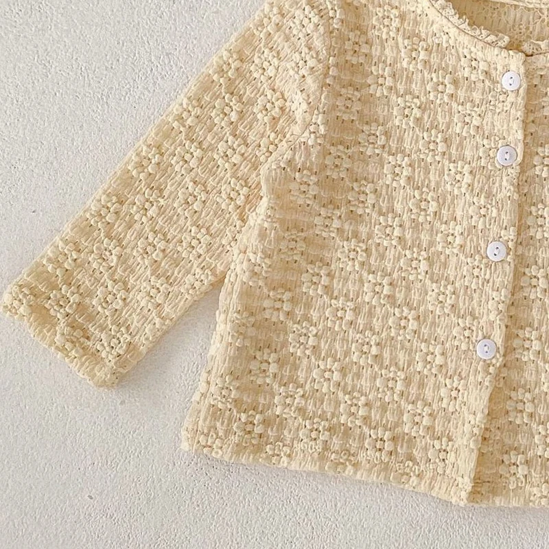 Autumn new baby clothing, soft set for 0-3 year old female baby, flower jacquard knitted long sleeved top+bread pants