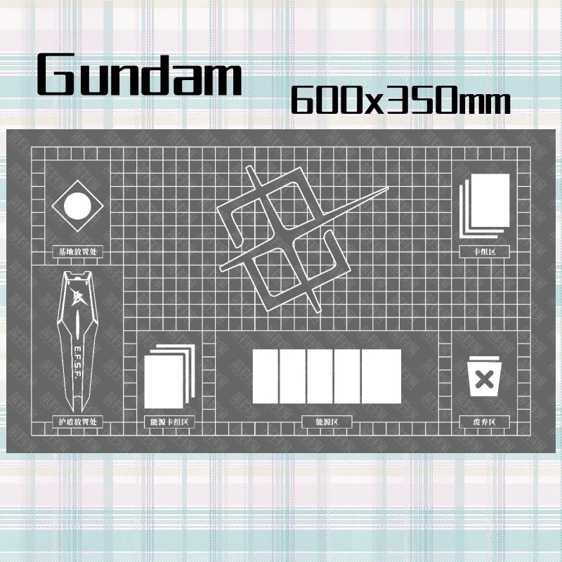 

Новый игровой коврик Gundam TCG для резки боевой карты, стильный серый веер, 600x350 мм, одиночный игровой упрощенный китайский резиновый коврик для мыши «сделай сам»