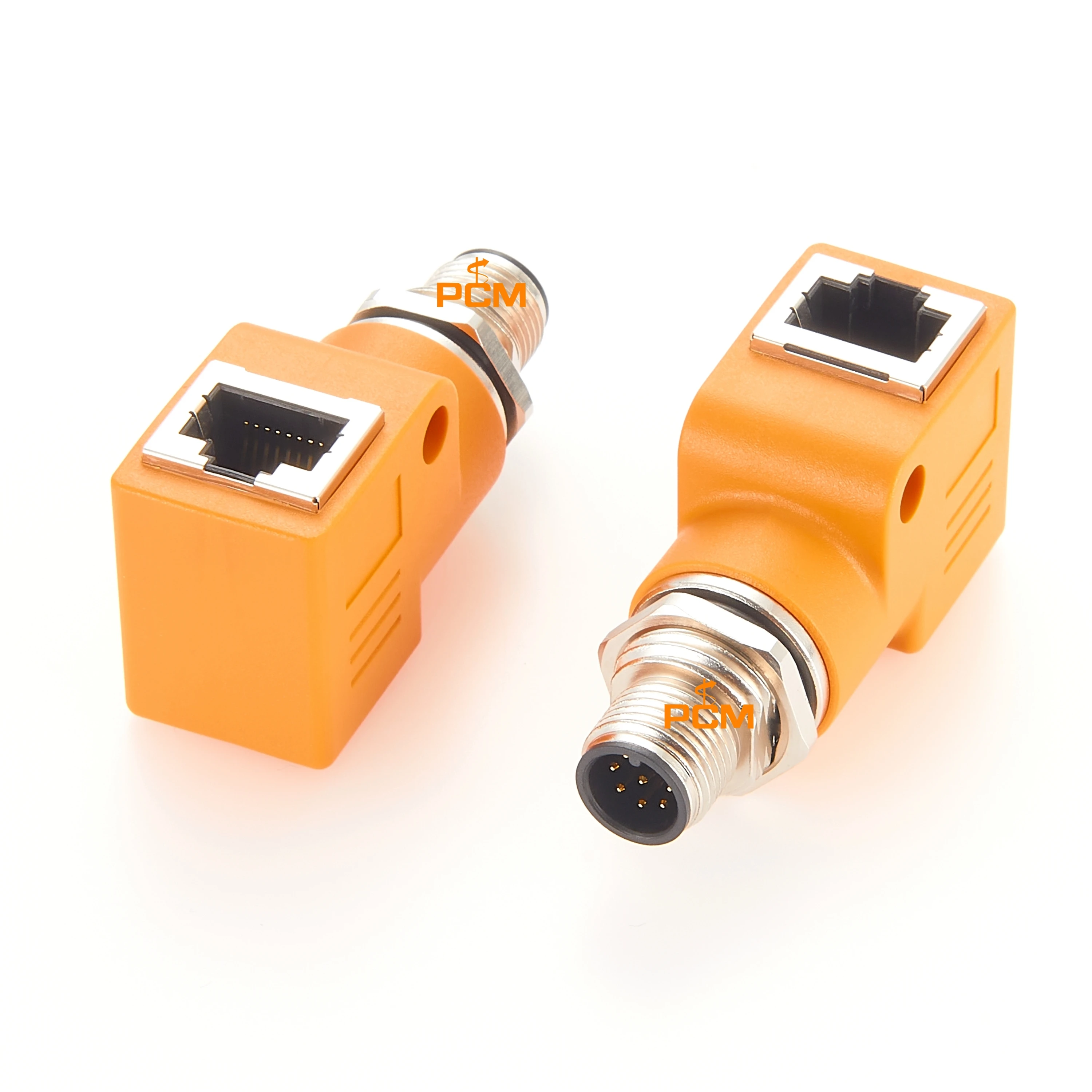 

Connector Adapter IP65/67 1Gbps Right Angle A-coded M12 8 Ways Plug RJ45 8 Ways Jack Control Cabinet Feed-through Ethernet