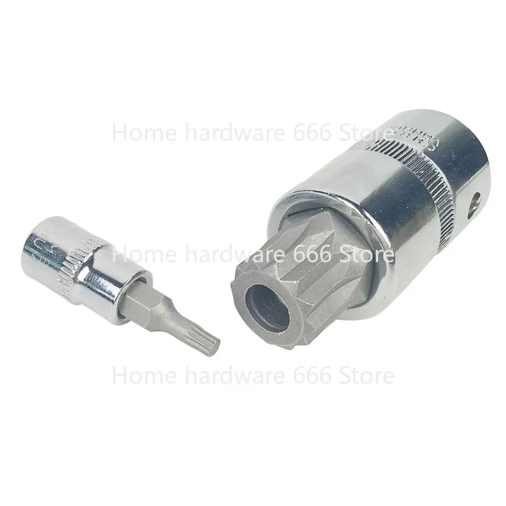 10 قطعة XZN العبث الثلاثي مربع سبلاين بت مجموعة مقابس 3/8 "1/4" 1/2 "محرك 12 نقطة ملم مجموعة مقابس مجموعة أدوات مقاومة للعبث