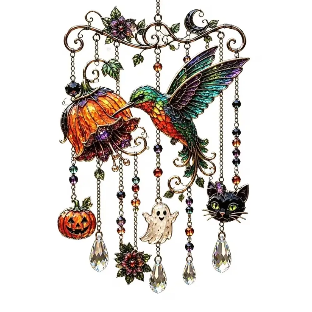 Halloween Sunshine Catcher Wind Chime Wall Decoration Home Festival Decoration Corridor Door Garden Decoration