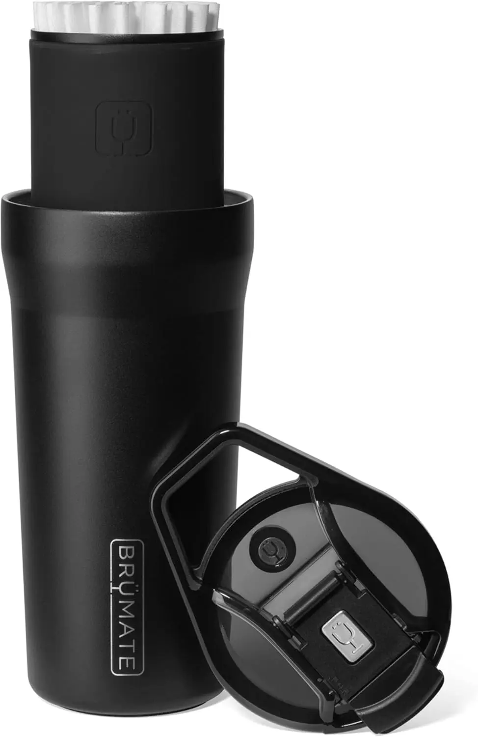 

20oz Insulated Coffee Mug with Leakproof Lid, Travel & Camping, Includes Filter Dripper, BPA-Free in Matte Black