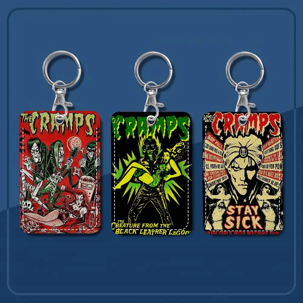 Psychobilly genre The C-Cramps Vintage Keychain Card Holders Keyring Bank Bus ID Credit Cards Key Ring Chains