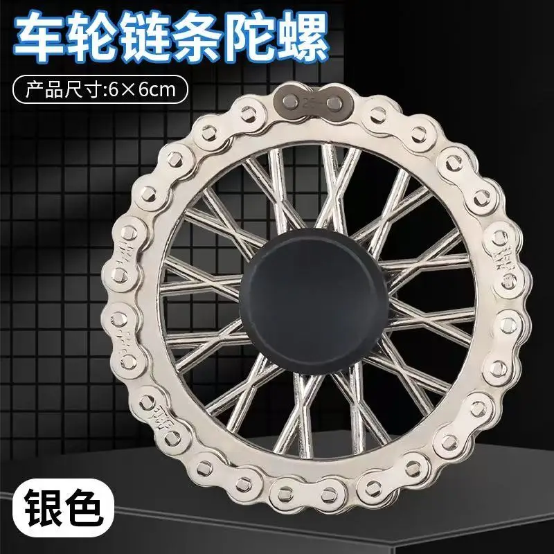 Rodas dentadas volante ponta do dedo giroscópio fidget spinner antiestresse ansiedade metal correntes de bicicleta spinner brinquedos para crianças adultas