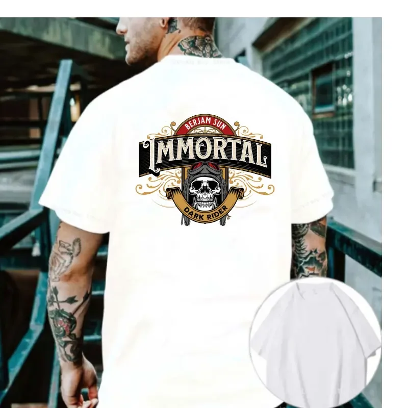 Футболка Berjam Sun мужская с изображением ибупрофена из 100% хлопка, винтажная Байкерская рубашка с черепом и надписью «Сын с артритом», темный Райдер