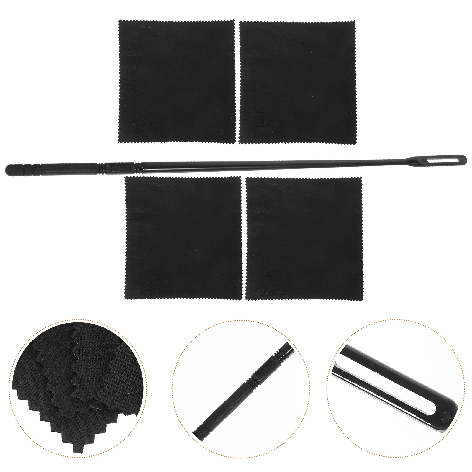 

1 set Kit Long Flute Cleaning Rod Microfiber Cloth For Flute Care Instrument Cleaning Tool Accessory Maintenance Supplies