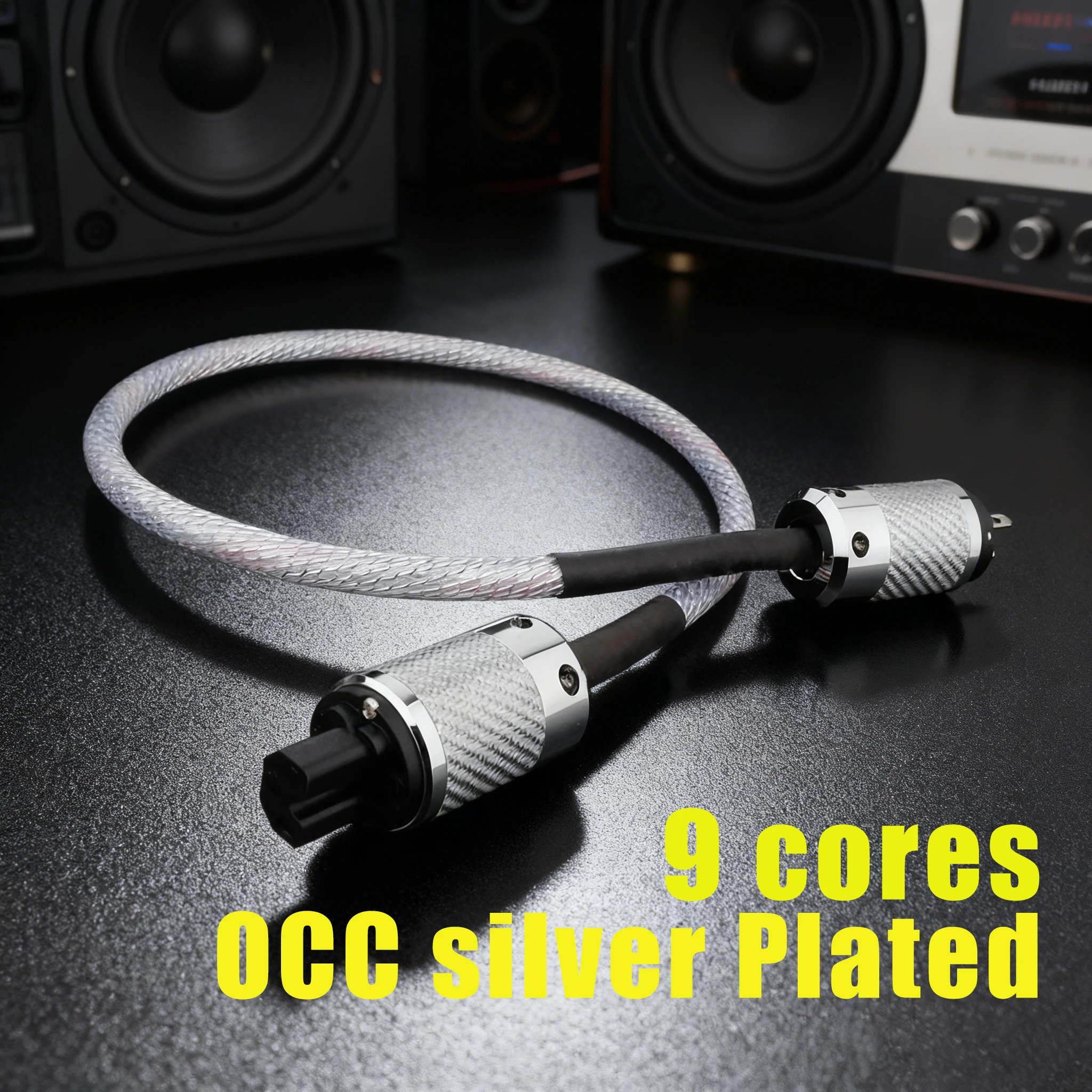 

Hi-End Power Cord 9cores OCC Silver Plated US/EU version Amplifier CD Player ,Power Wire ,Schuko power plug for audio