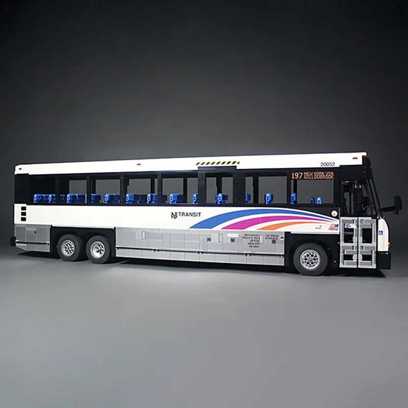 Electric Vehicle MCI D4500CT Commuter Coach Building Blocks Model City Transportation Tool Assembly Technology Bricks Kids Toy