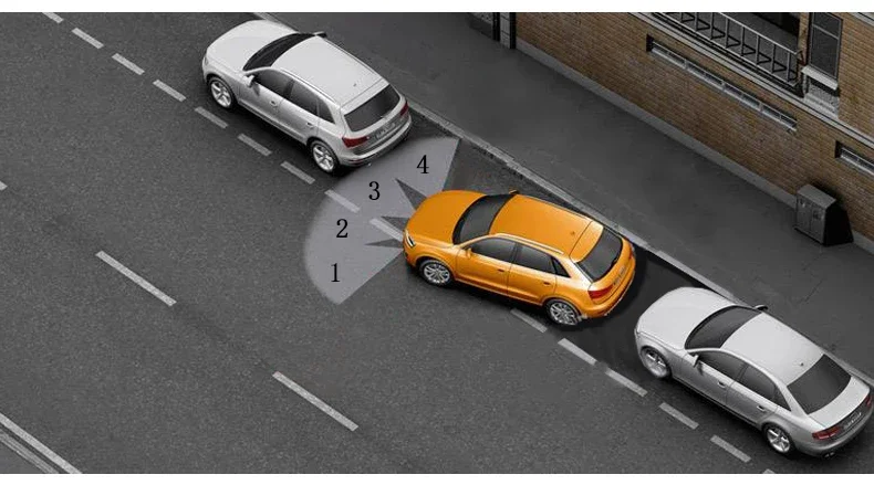 Professionelles Frontparksensor-Kit, Auto-Parktronic-Fahrzeugassistenzsystem, Summeralarm, Lautstärke kann angepasst werden, universell einsetzbar – Detail 12