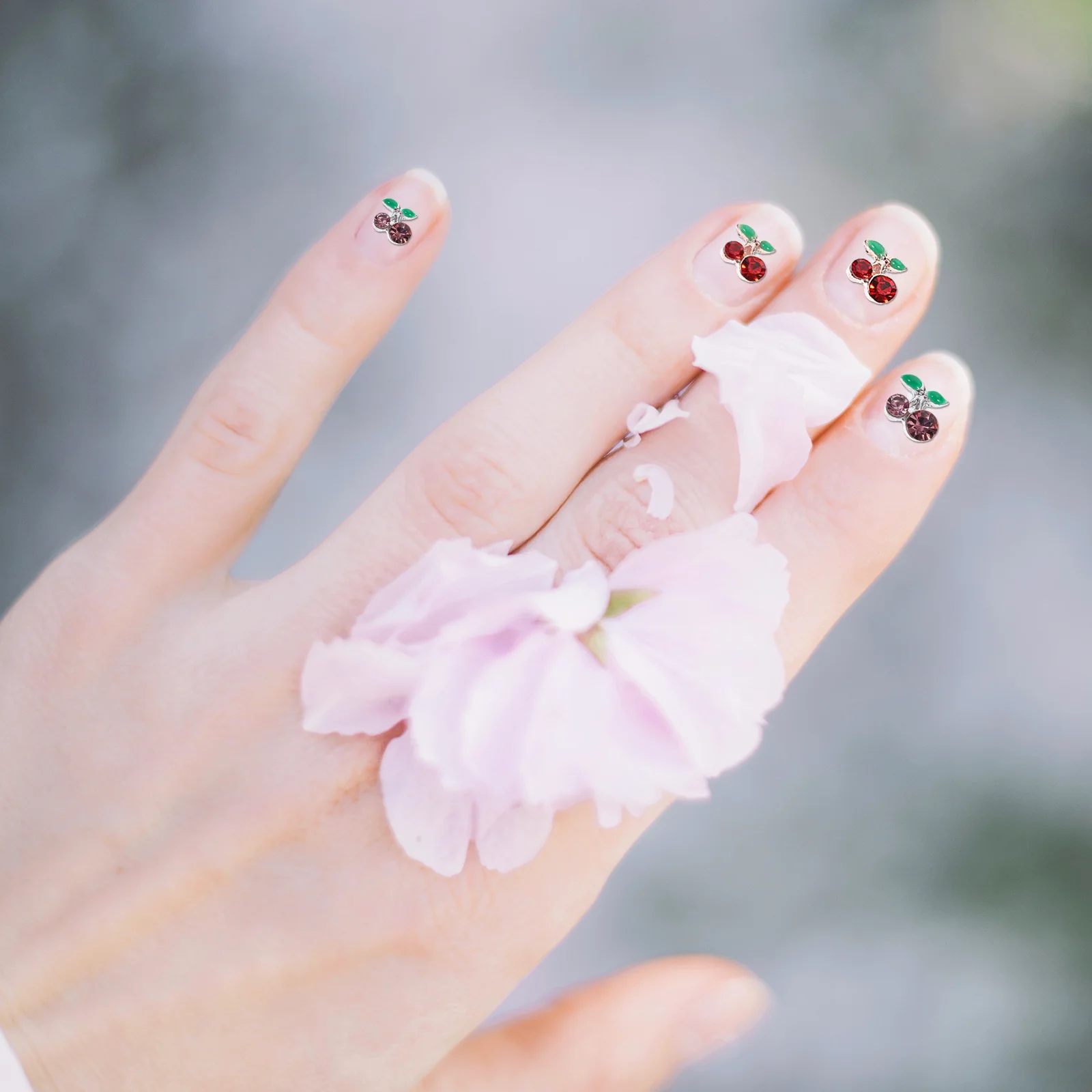 60 قطعة حفر المياه مسمار الزينة الكرز الراين Diy بها بنفسك لوازم الفن سجل القصاصات جراب هاتف مجوهرات اكسسوارات #1