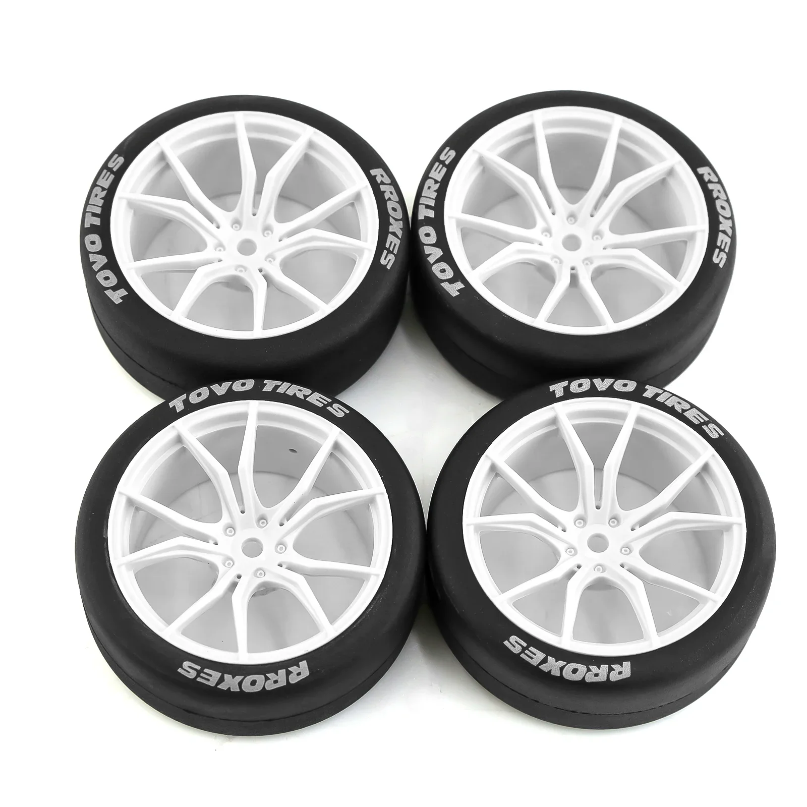 RC Drift Tires and Plastic Wheels Rims Rally Racing Tyres 12mm Hex for 1:10 Scale On Road Touring Street Car Tamiya  HPI KYOSHO