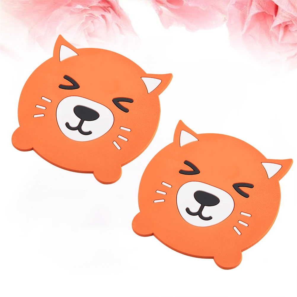

10 Pcs Animal-shaped Coasters Pvc Cartoon Soft Rubber Pattern for Drinks Creative