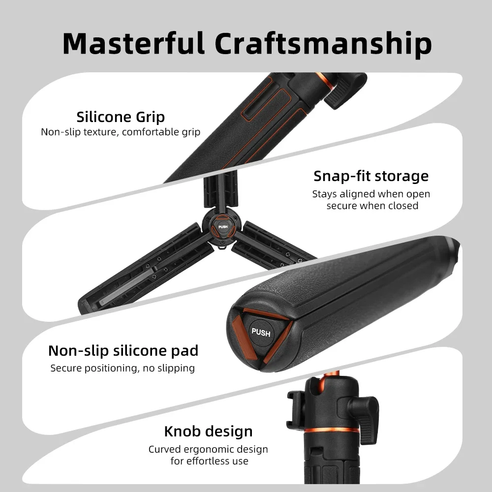 Flymile Stativ für Insta360 X6/X5/Ace Pro 2 Kamera, Verstellbares Stativ, Selfie-Stick mit Schnellverschluss-Adapter-Zubehör – Detail 13