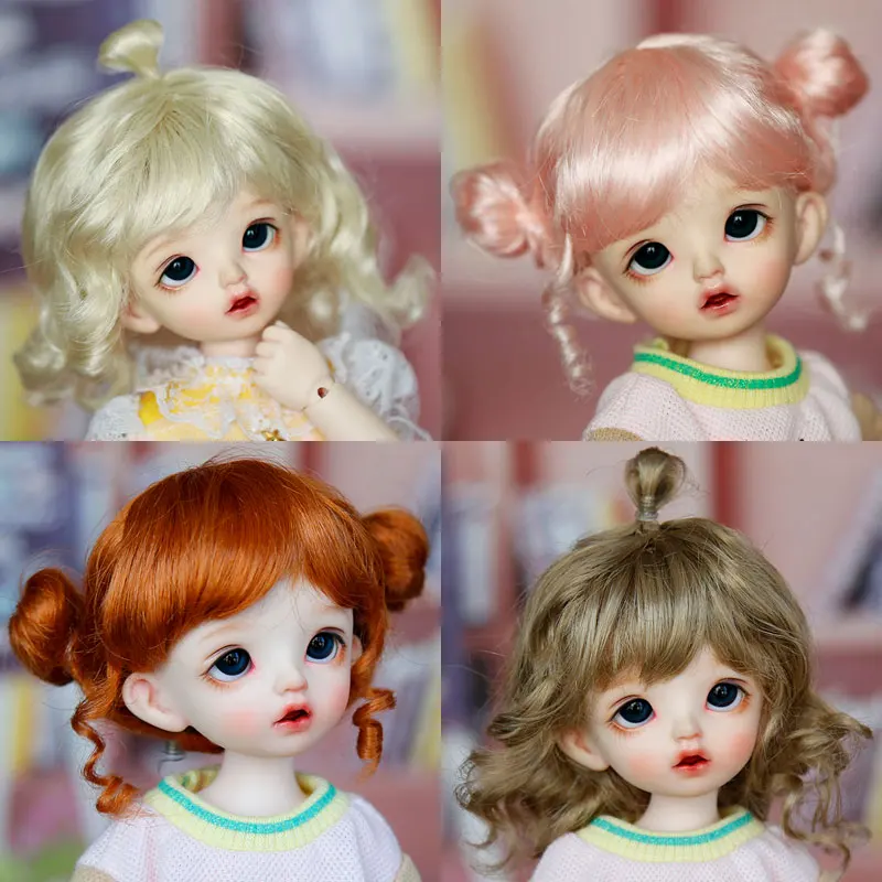 BJD doll wig for 1/6 bjd MSD YOSD DD doll wig brown gold pink braid curly wave long wig doll special hair Multicolor optional