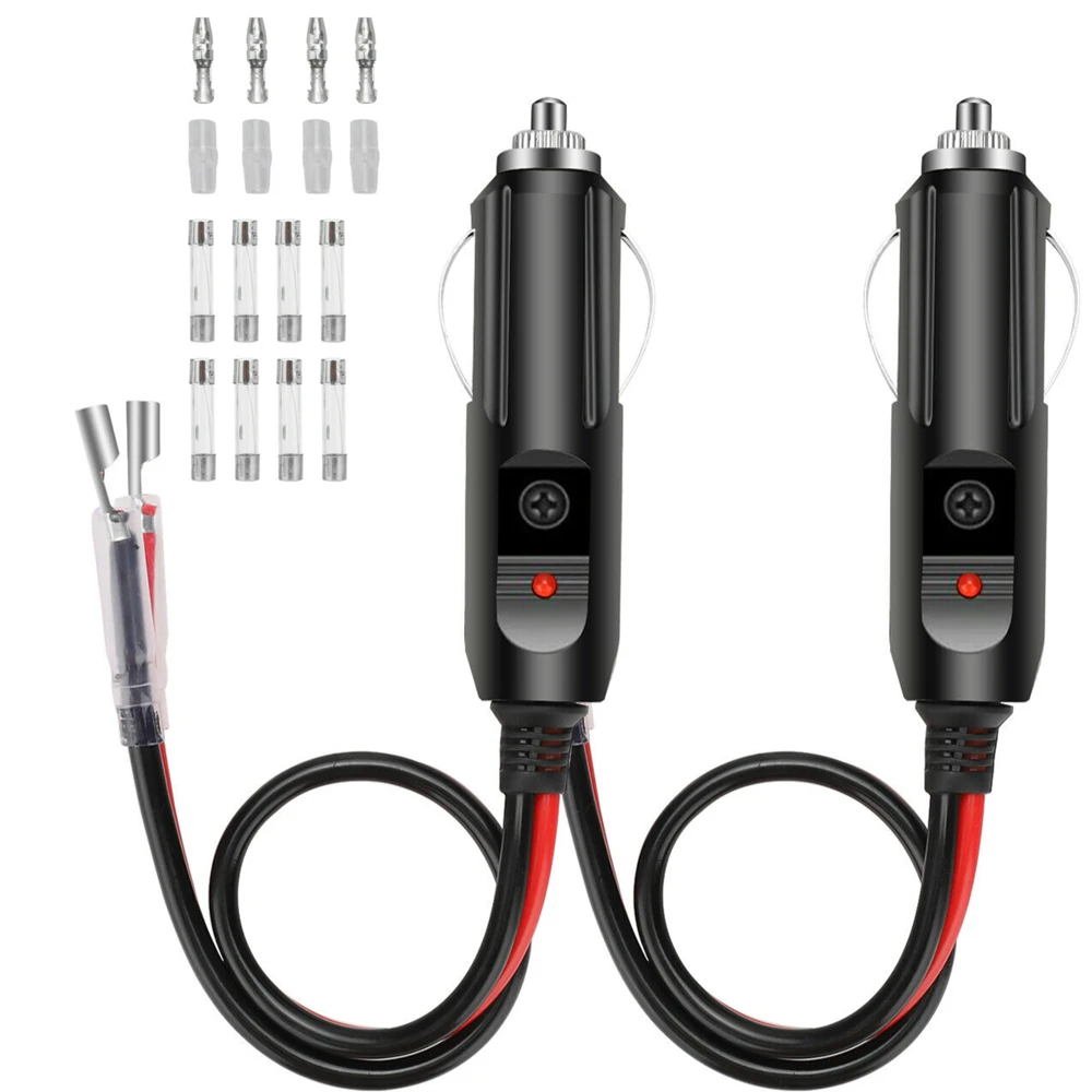 

Universal DC 12V Car Cigarette Lighter Power Adapter Plug 15cm Cable with 10A 15A Fuses for All Vehicle Accessories