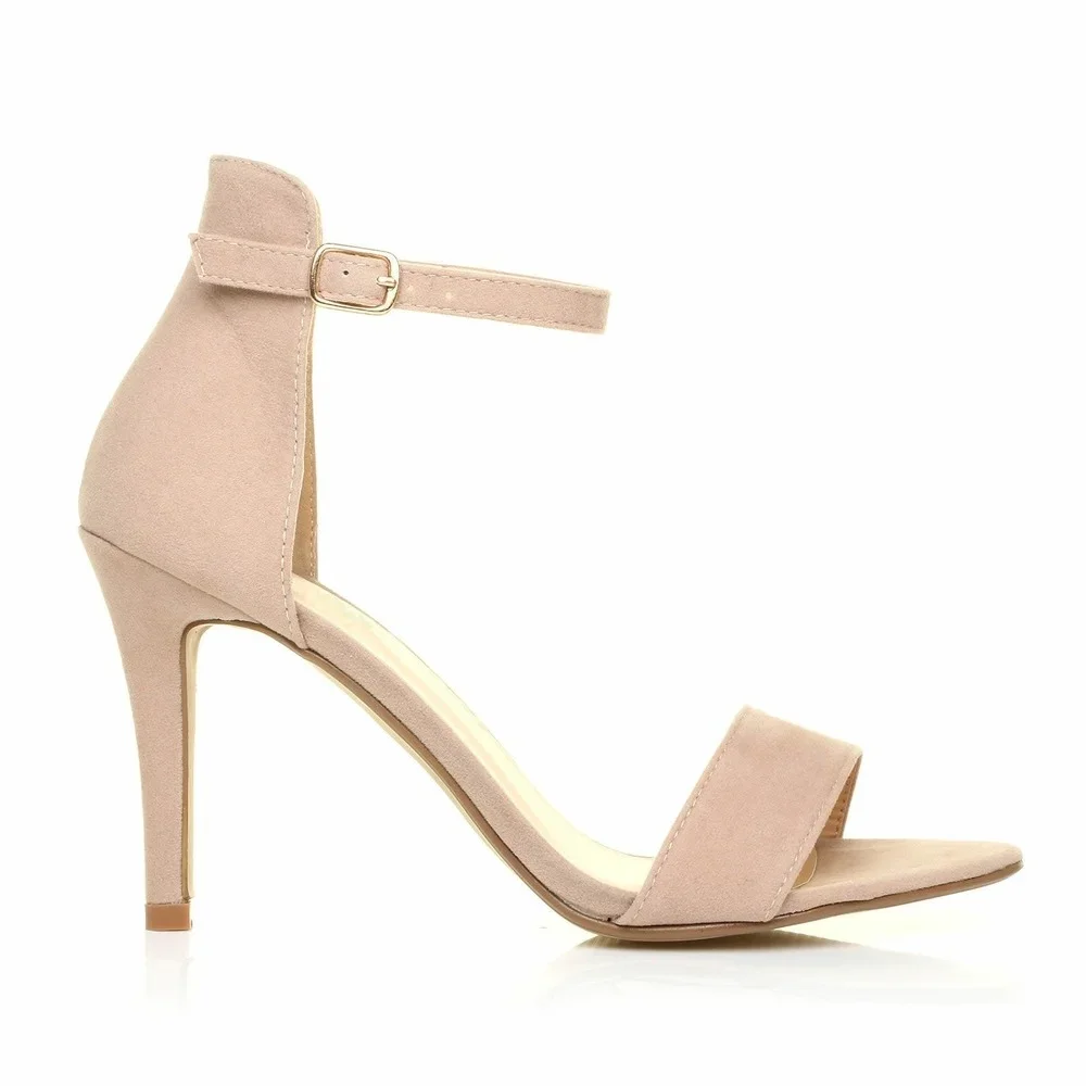 

Women Sandals Stilettos Summer Sexy Pumps 9cm Mid Thin Heel Open Toe Ankle Strap High Heels Ladies Party Dress Red Wedding Shoes