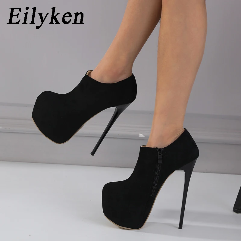 Eilyken SIZE 35-42 Designer Style Zipper Woman Pumps Sexy Platform Super Stiletto High Heels Party Nightclub Female Shoes