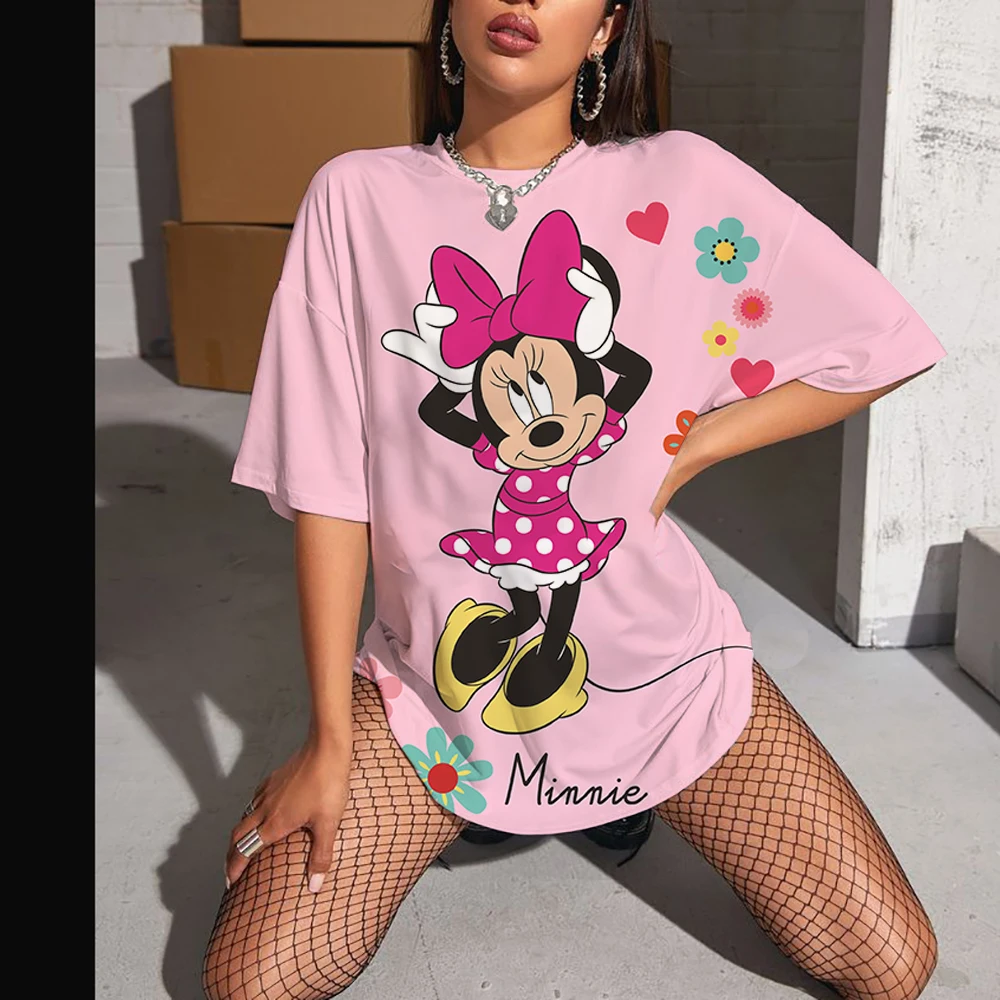 

Disney Women's Daily Wear With Enlarged 2025 Mickey Mouse Print Daily Casual Retro Bohemian O-neck Sleeveless Sexy Print Big Hem