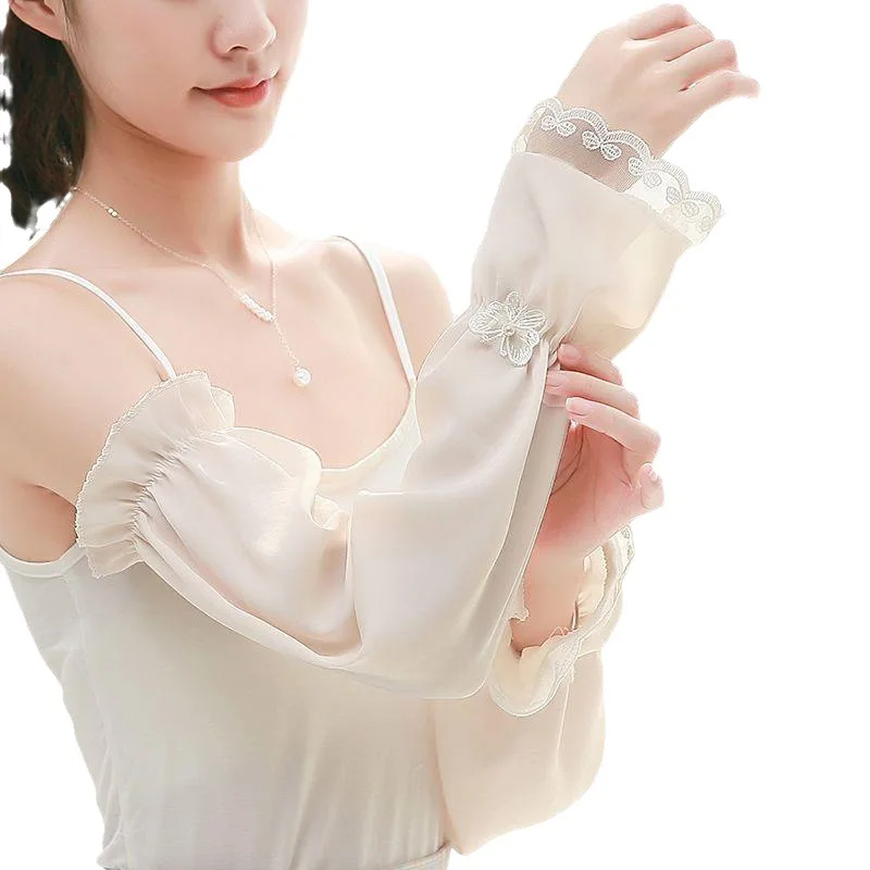 Maniche estive larghe e sottili per la protezione solare da donna, lunghe maniche di protezione solare traspiranti per la guida all'aperto e il ciclismo