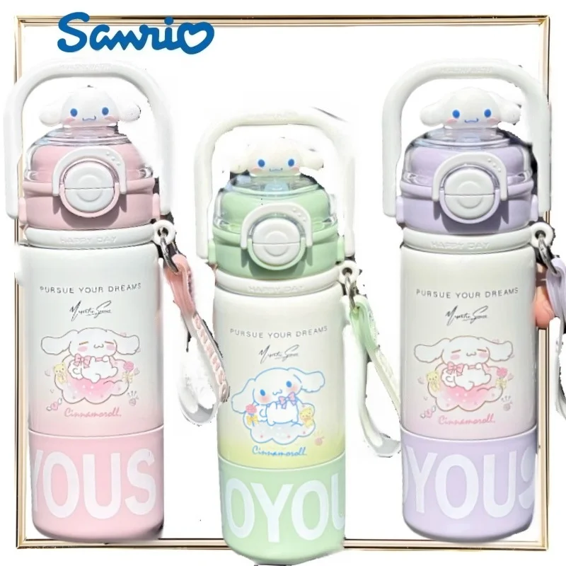 

Sanrio Cinnamoroll вакуумная кружка из нержавеющей стали 316, студенческий спортивный чайник, портативная бутылка для воды, рождественские подарки, чашка в стиле аниме
