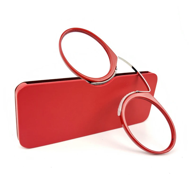 Beinlose Clip-Nase-tragbare Lesebrille für Männer und Frauen. Ultraleichte, ultradünne Presbyopie-Brille mit Originaletui – Detail 12