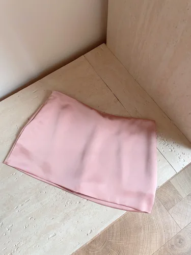 Ropa de verano, minifaldas negras para mujer, faldas de satén liso con cremallera lateral para mujer, faldas de tiro bajo, falda rosa Kawaii con pantalones cortos