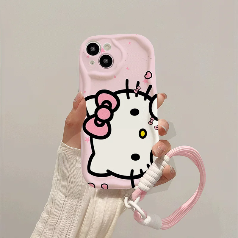 ハローキティ ランヤードケース OPPO A3 PRO A60 A3X A16 A5 Pro A17 A15 A15S A38 A18 A78 A79 A58 A98 A52 A78 A16S 電話ケース かわいい