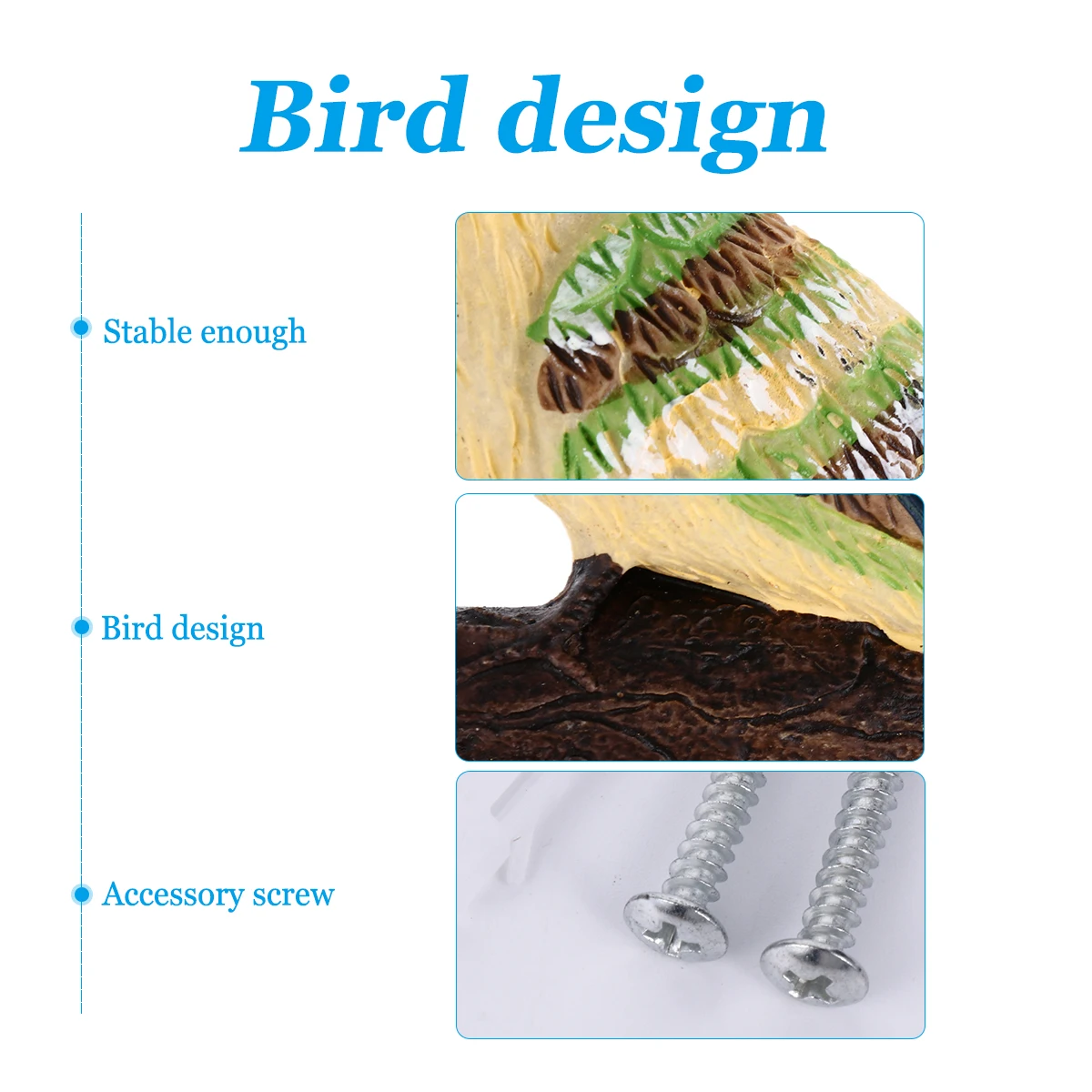 

3 Pcs Bird Shape Hooks Resin Iron Material Wall Hangers Coat Rack Key Clothes Towel Hanging Home Decor Storage Solution