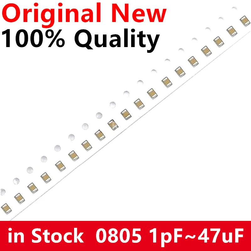 100pcs 100nF X7R Error 10% 50V 0805 0.1UF 104 1pF ~ 47uF SMD Thick Film Chip Multilayer Ceramic Capacitor