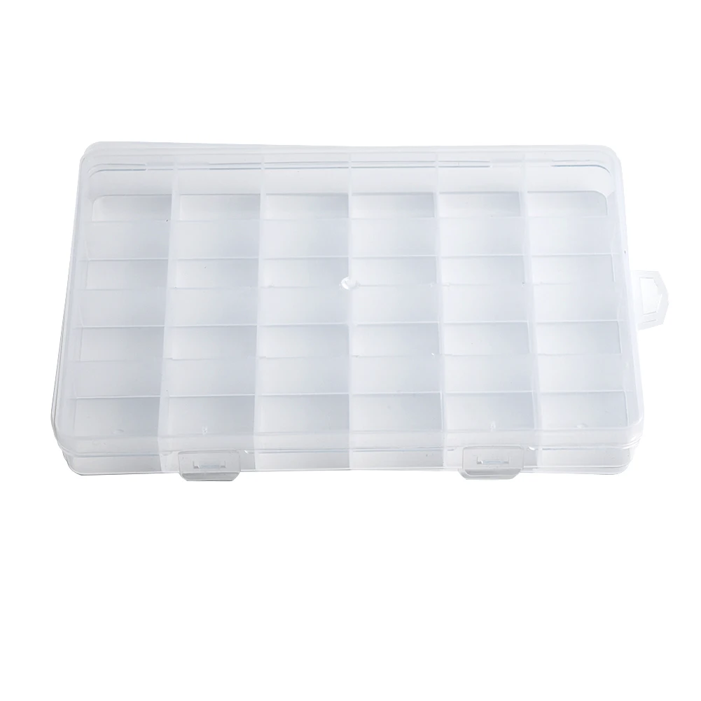 Transparent 24 Grid Storage Box Organizer 19cm*13cm*2.5cm For Rings/beads/pills/jewelry/cosmetics/medicines Home Storage Box