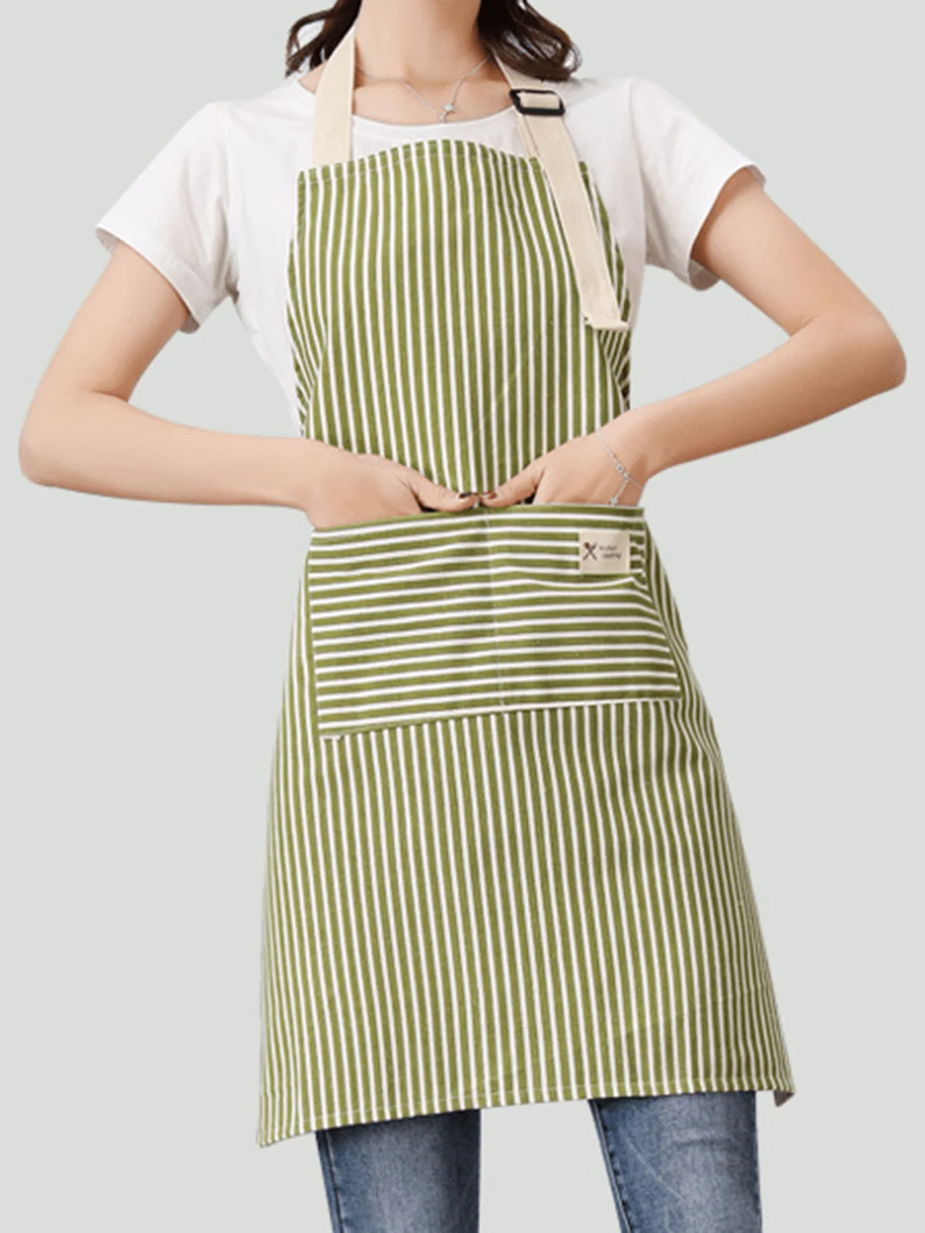 1 Pack Cooking Apron for Women with Pocket Adjustable Chef Aprons for Kitchen, Cooking, Baking, BBQ, Grill