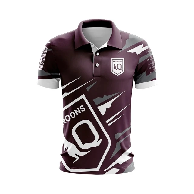 

2024 QUEENSLAND MAROONS ADULT FISHFINDER FISHING SHIRT RUGBY JERSEY 2024/25 QLD Maroons "Fish Finder" Fishing Travel Polo Shirt