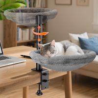 Wholesale Heated Cat Window Bed for Desk Hammock for Home Office Workspace with Adjustable Mount Arm Raised Round Pet Bed