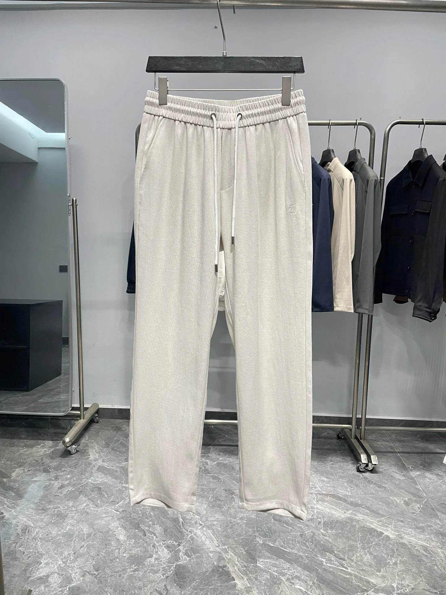

Faionable Linen Dstring Waist Casual Pants Men's Versatile Busin Casual Straight Leg Pants mid Waist Spring Summer Ne...