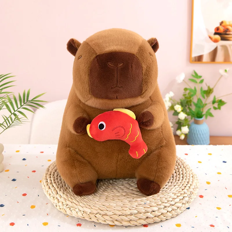 Kawaii Capybara Knuffel Schattige Koi Vis Gevulde Pop voor Kinderen Verjaardagscadeau Zacht Knuffeldier Speelgoed voor Kinderen en Verzamelaars