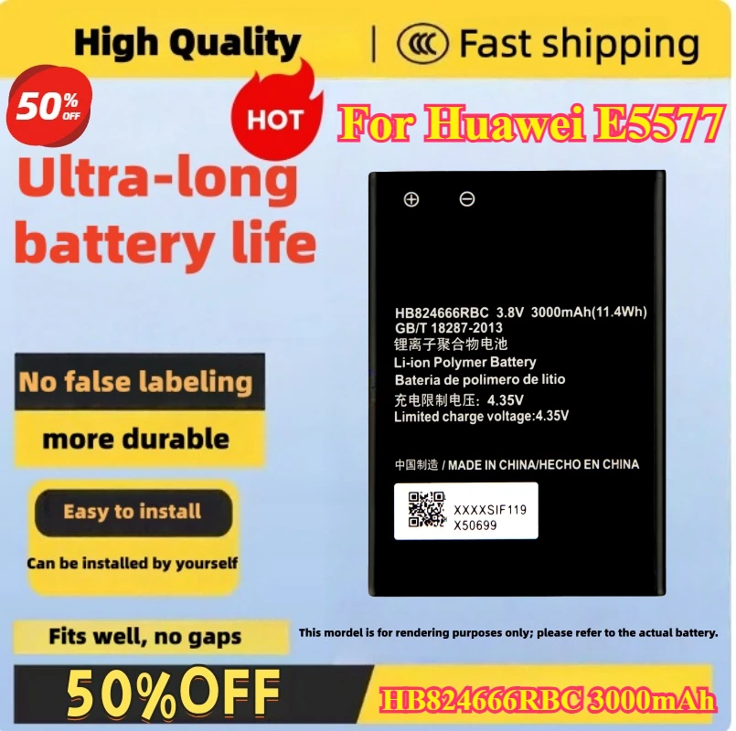 

HB824666RBC 3000mAh Battery For Huawei E5577 high quality mobile phone battery compatible