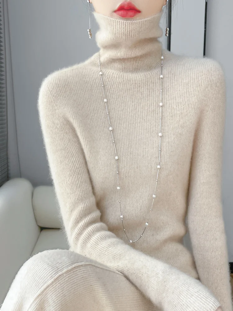 

Women's Thiened High Collar Sweater Autumn Winter Faionable Inner Wear Knitted Long Sve Crew Ne Pullover Top