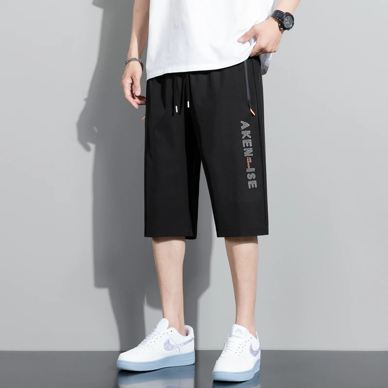 

Мужские летние модные шорты из ледяного шелка для комплексных тренировок на открытом воздухе: легкие, дышащие, быстросохнущие