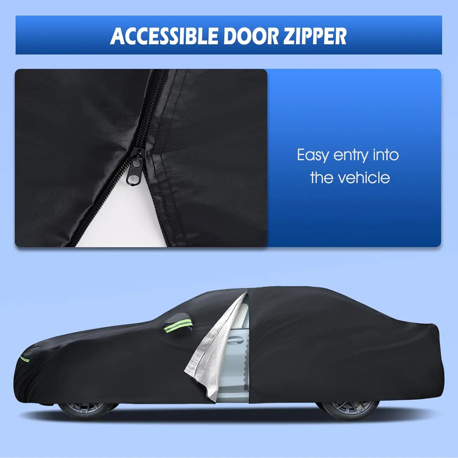 Custom Fit Car Cover for BMW 3 Series (2007-2025 Models), Waterproof with Zipper and Lining