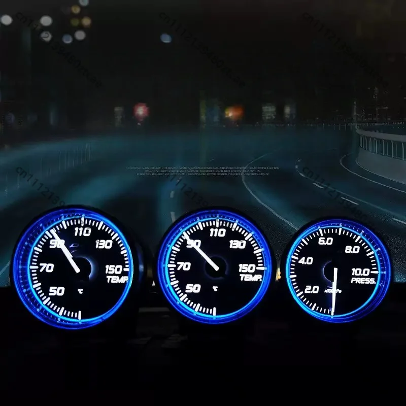 OBD2 Car Modified Racing Triple Gauge Multi Color Adjustable Water Temp Voltage Turbo Boost Meter Fit Civic Lancer EX