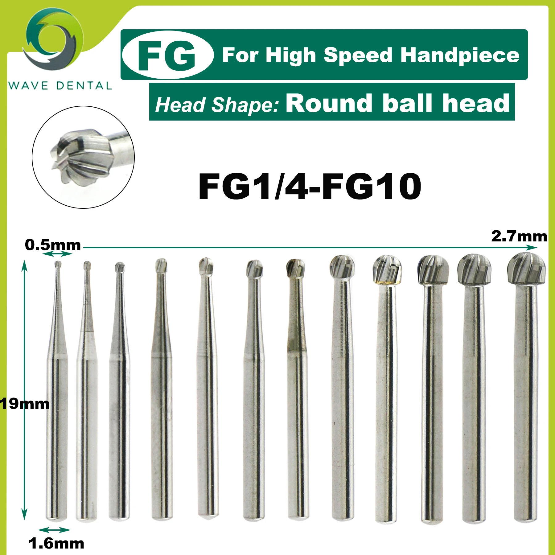 Wave Fg Hp Ra Dental Burs Tandheelkunde Aardbeien Tandheelkundige Wolfraamcarbide Bur Voor Tandturbine Lage Snelheid Handstuk 5 Stks/pak