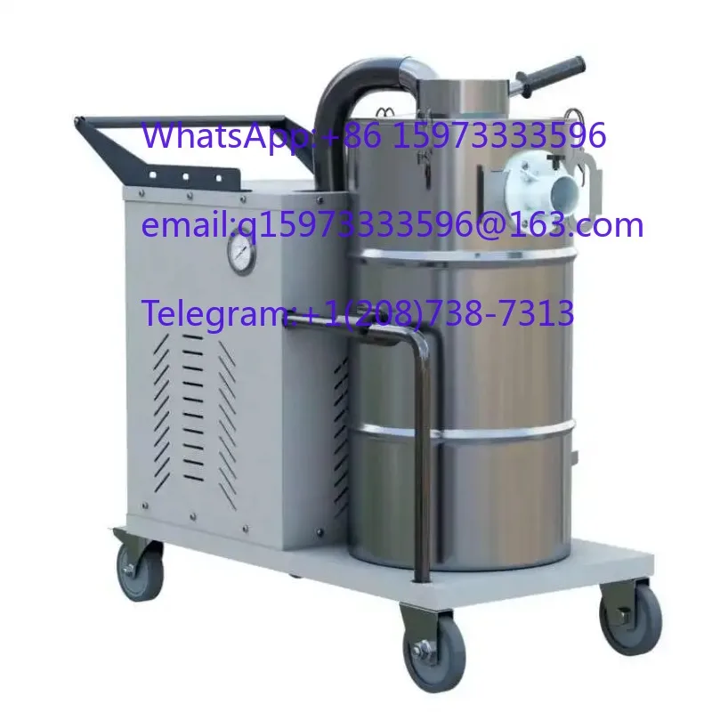 Heavy Duty L-G Single Drum Industrial Dust Collector, High Suction Fixed Vacuum Cleaner for Machinery Workshop Iron Filings