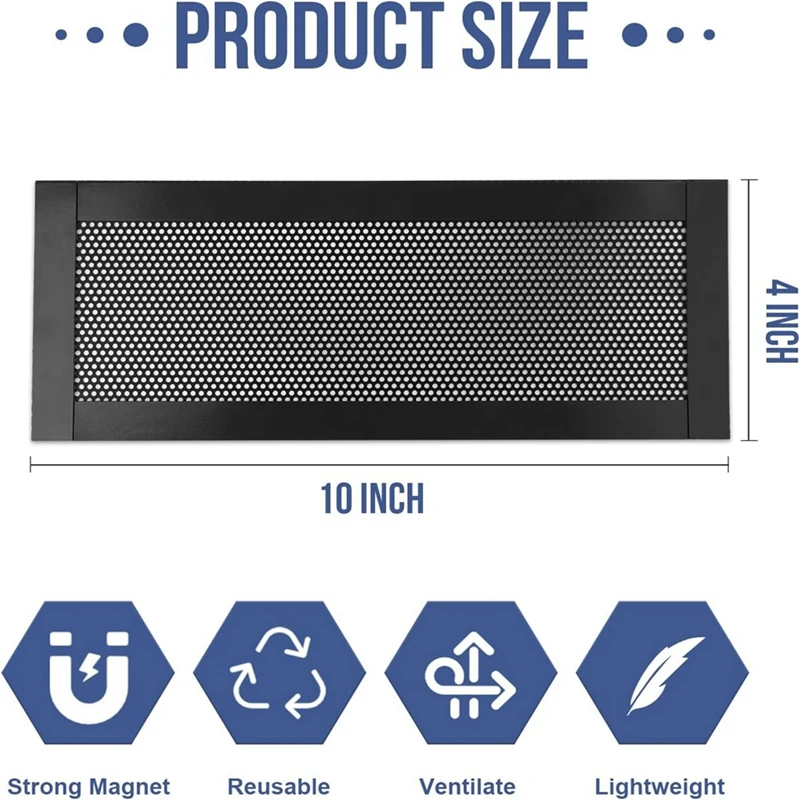 Copertura magnetica per la ventilazione del pavimento Copertura per schermo di ventilazione dell'aria da 4X10 pollici in PVC per il pavimento del soffitto della parete Cattura detriti