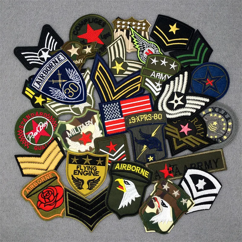 30pcs/lot Embroidery Patches on Clothes Stickers DIY Ironing Sewing Patches for Clothing Appliques Parch Stripes Acces