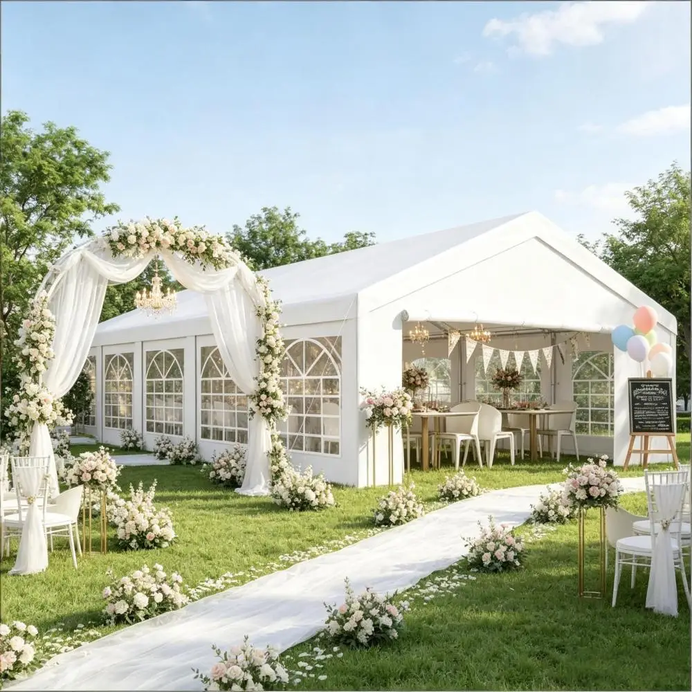 Outdoor Tent with Two Zippered Doors,Large Outdoor Party Tent, All-Purpose Shelter