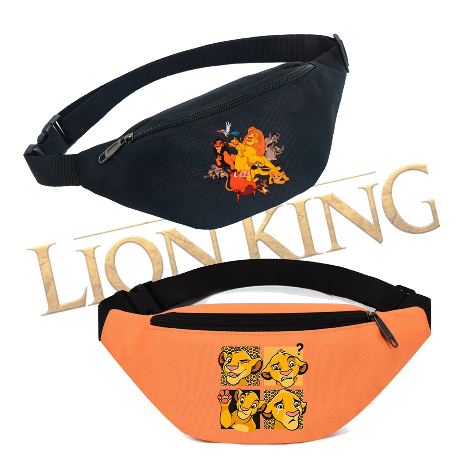 Mufasa Lion King Waist Bag Boys Men Waterproof Chest Bags Fashion Casual Sports Travel Satchels Pocket Pack Belly Bag Workout